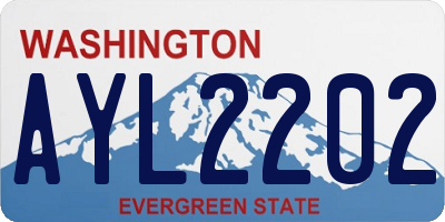 WA license plate AYL2202