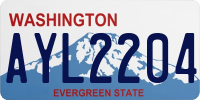 WA license plate AYL2204
