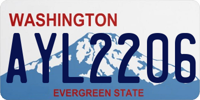 WA license plate AYL2206