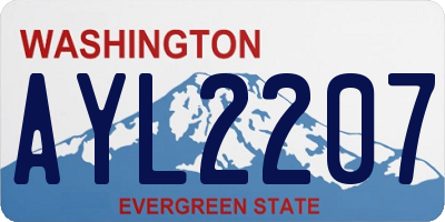WA license plate AYL2207