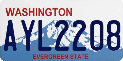 WA license plate AYL2208