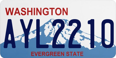 WA license plate AYL2210