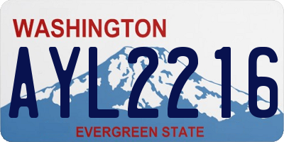 WA license plate AYL2216