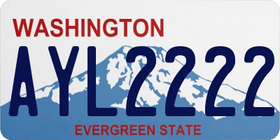 WA license plate AYL2222