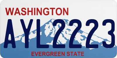 WA license plate AYL2223