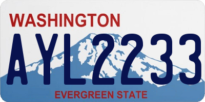 WA license plate AYL2233