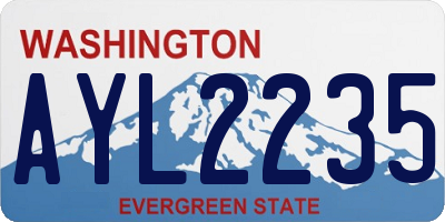 WA license plate AYL2235