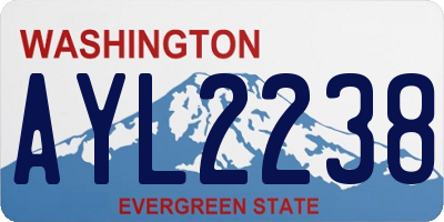 WA license plate AYL2238