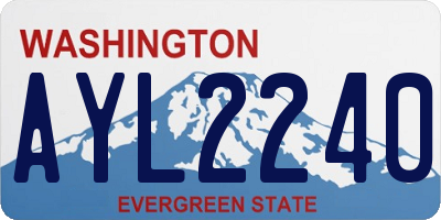 WA license plate AYL2240