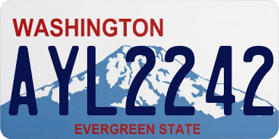 WA license plate AYL2242