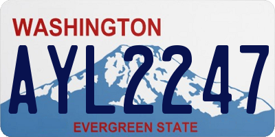 WA license plate AYL2247