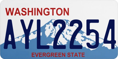 WA license plate AYL2254