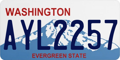 WA license plate AYL2257