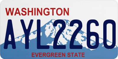 WA license plate AYL2260