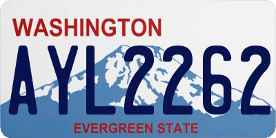WA license plate AYL2262