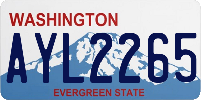 WA license plate AYL2265