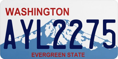 WA license plate AYL2275