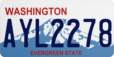 WA license plate AYL2278