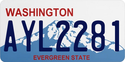 WA license plate AYL2281