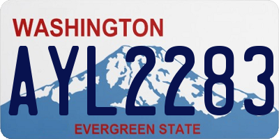 WA license plate AYL2283