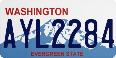 WA license plate AYL2284