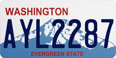 WA license plate AYL2287