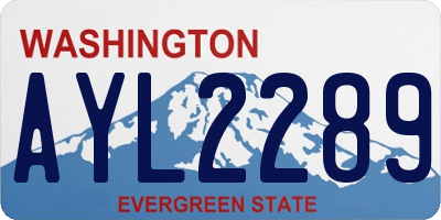 WA license plate AYL2289