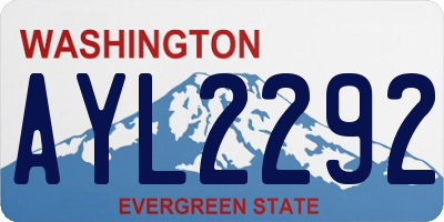 WA license plate AYL2292