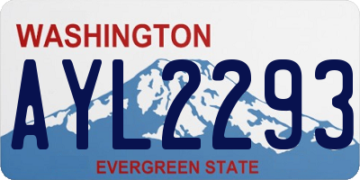 WA license plate AYL2293