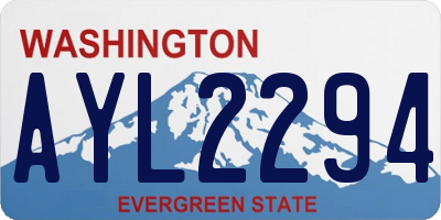 WA license plate AYL2294