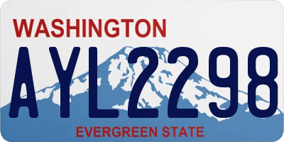 WA license plate AYL2298