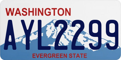 WA license plate AYL2299