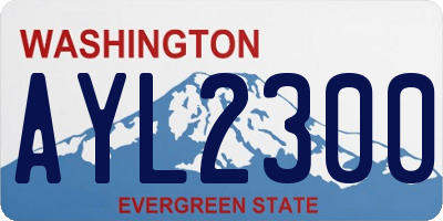 WA license plate AYL2300