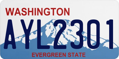 WA license plate AYL2301