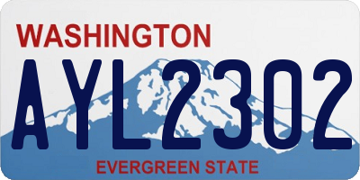 WA license plate AYL2302