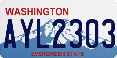 WA license plate AYL2303