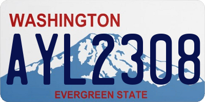 WA license plate AYL2308