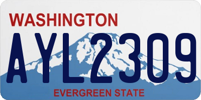 WA license plate AYL2309