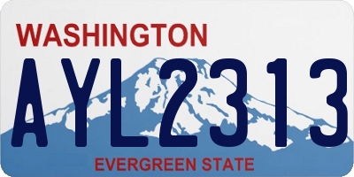 WA license plate AYL2313