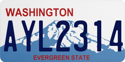 WA license plate AYL2314