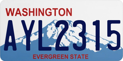 WA license plate AYL2315
