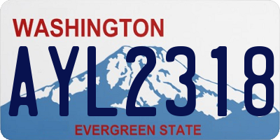 WA license plate AYL2318