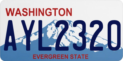 WA license plate AYL2320