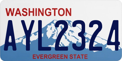 WA license plate AYL2324