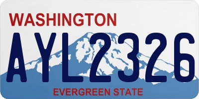 WA license plate AYL2326