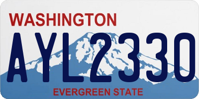 WA license plate AYL2330