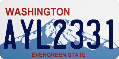 WA license plate AYL2331