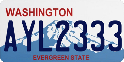 WA license plate AYL2333