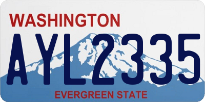 WA license plate AYL2335