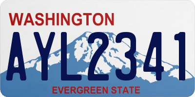 WA license plate AYL2341
